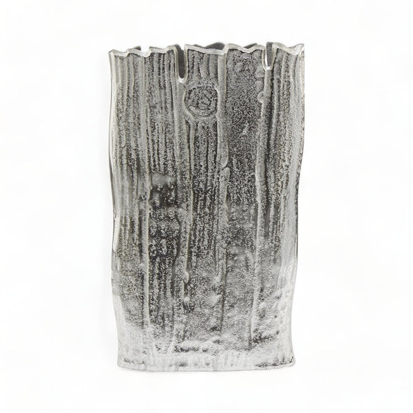 Luss Large Silver Textured Vase 40cm