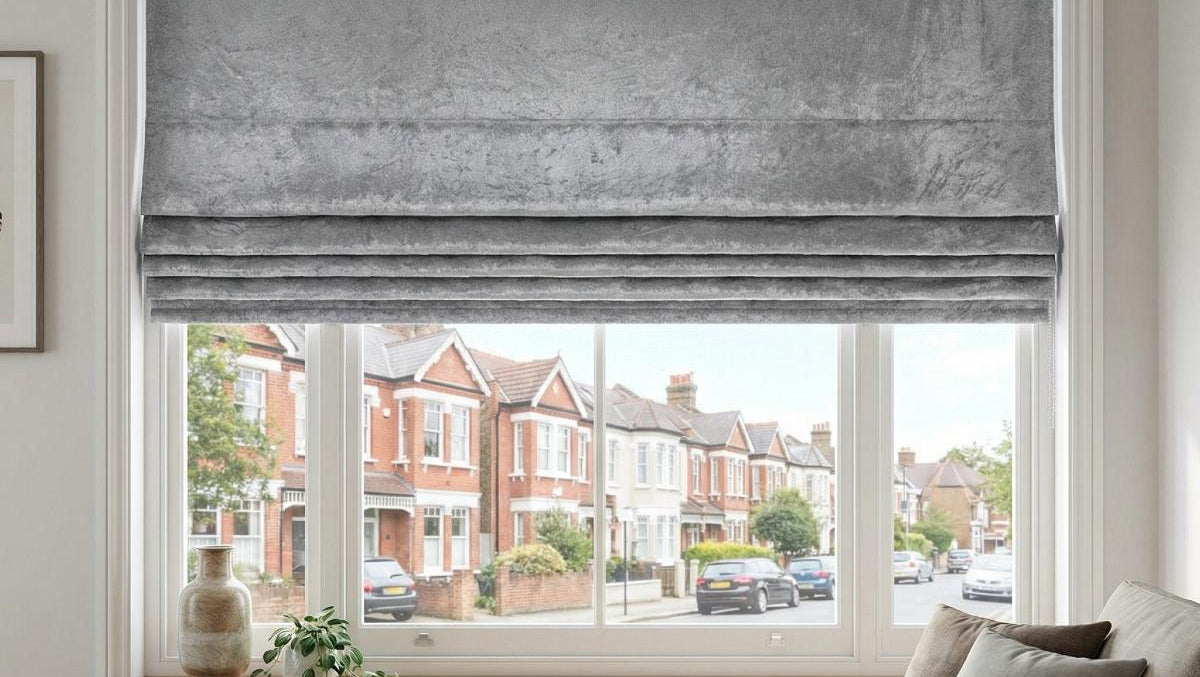 Lustre Made to Measure Roman Blind Silver