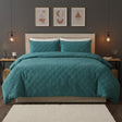 Check Teddy Fleece Duvet Cover Set - Duck Egg