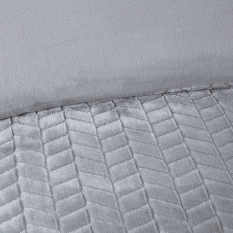 Chevron Teddy Fleece Duvet Cover Set by Rapport Home