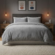 Chevron Teddy Fleece Duvet Cover Set - Silver Grey