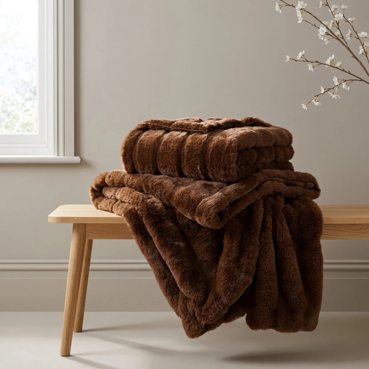 Luxury Fur 3D Chocolate Throw Blanket 150cm x 200cm-2