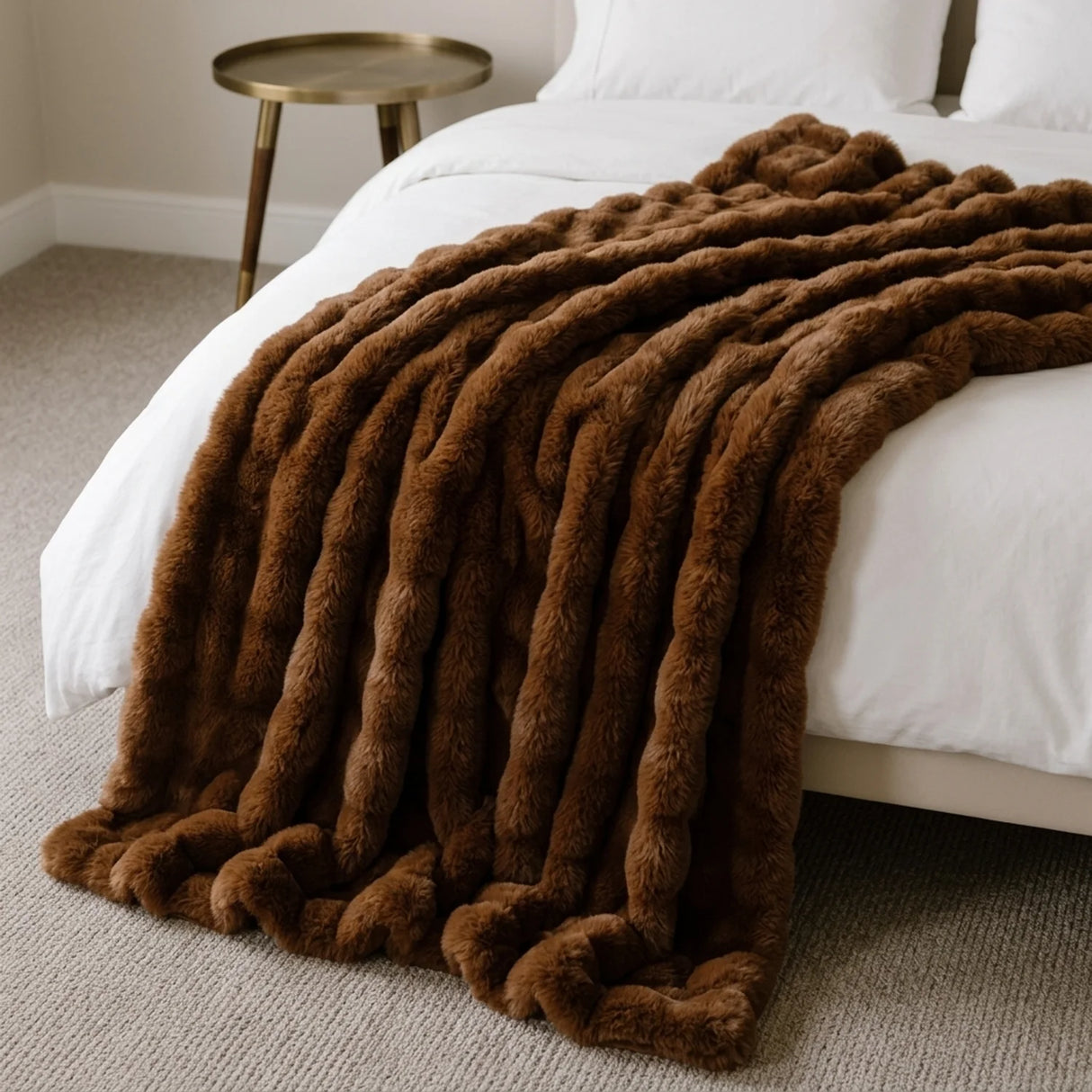 Luxury Fur 3D Chocolate Throw Blanket 150cm x 200cm-3