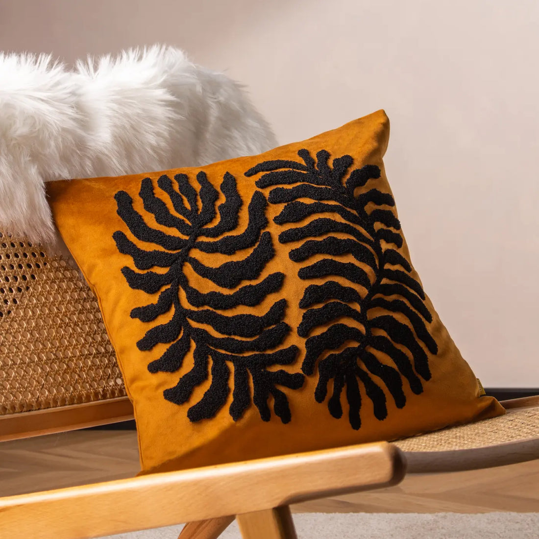 Maldive Velvet Ginger Cushion Cover 45cm x 45cm