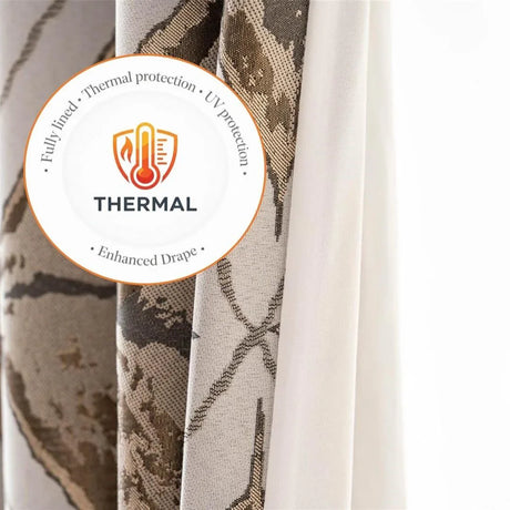 Alan Symonds Matrix Eyelet Ring Top Curtains Pair in Cream / Gold - Image 2