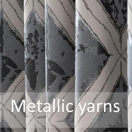 Alan Symonds Matrix Eyelet Ring Top Curtains Pair in Charcoal / Silver - Image 7