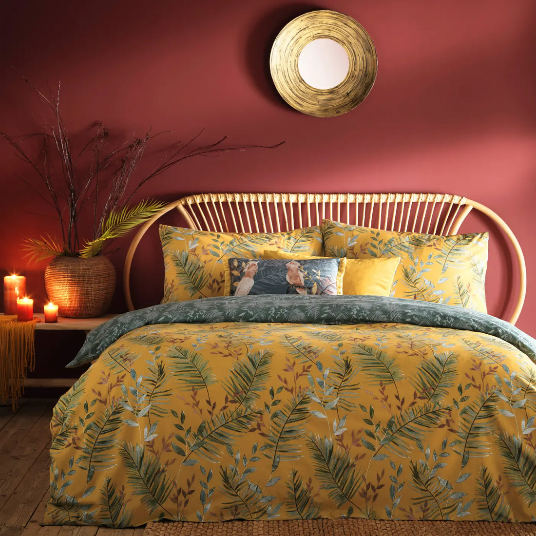 Mazari Polycotton Duvet Cover Set - Mustard