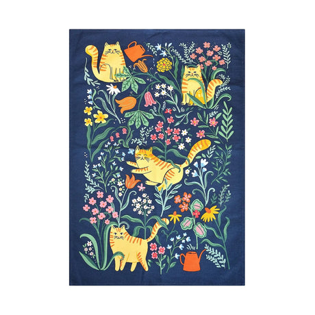 Marmalade Meadow Cotton Tea Towel in Navy