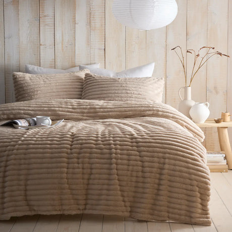 Morritz Cosy Microfibre Duvet Cover Set - Natural