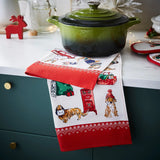 Merry Mutts Cotton Tea Towel in Red