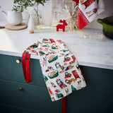 Merry Mutts Christmas Cotton Apron in Red
