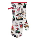 Merry Mutts Christmas Gauntlet Oven Glove in Natural