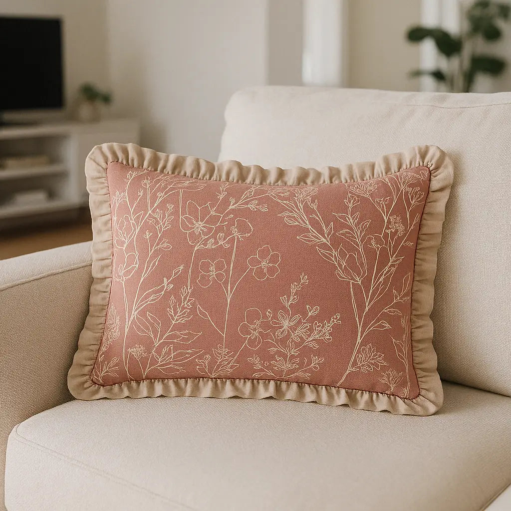 Mae 100% Cotton Petrol Cushion Cover or Filled Cushion 30cm x 50cm