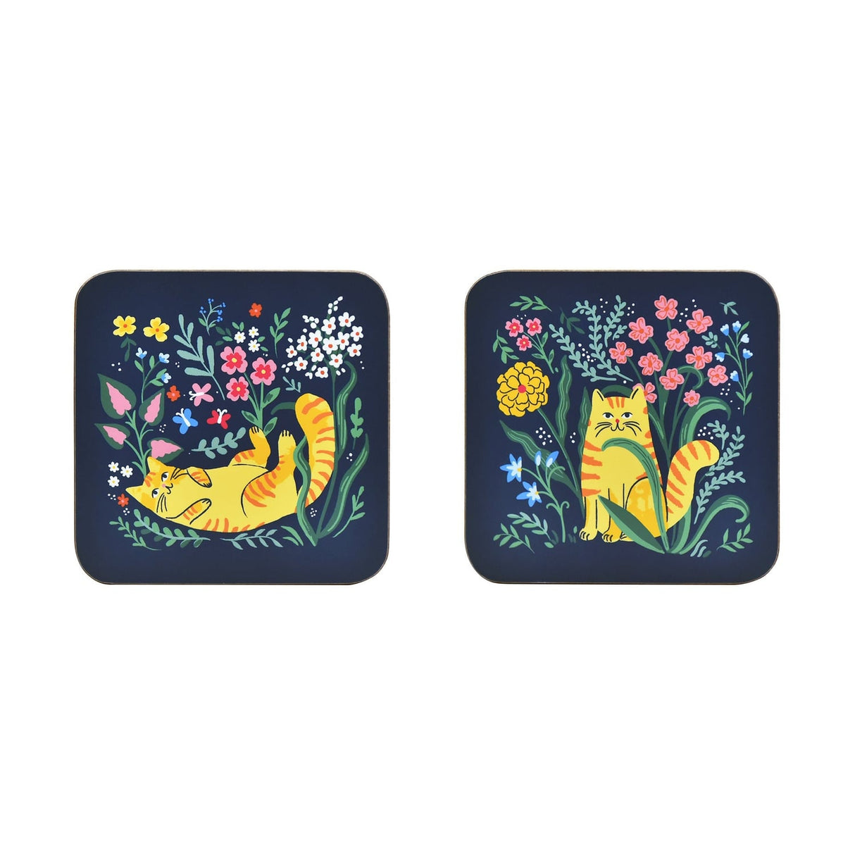 Ulster Weavers Marmalade Meadow Floral Cat Coasters 4 Pack