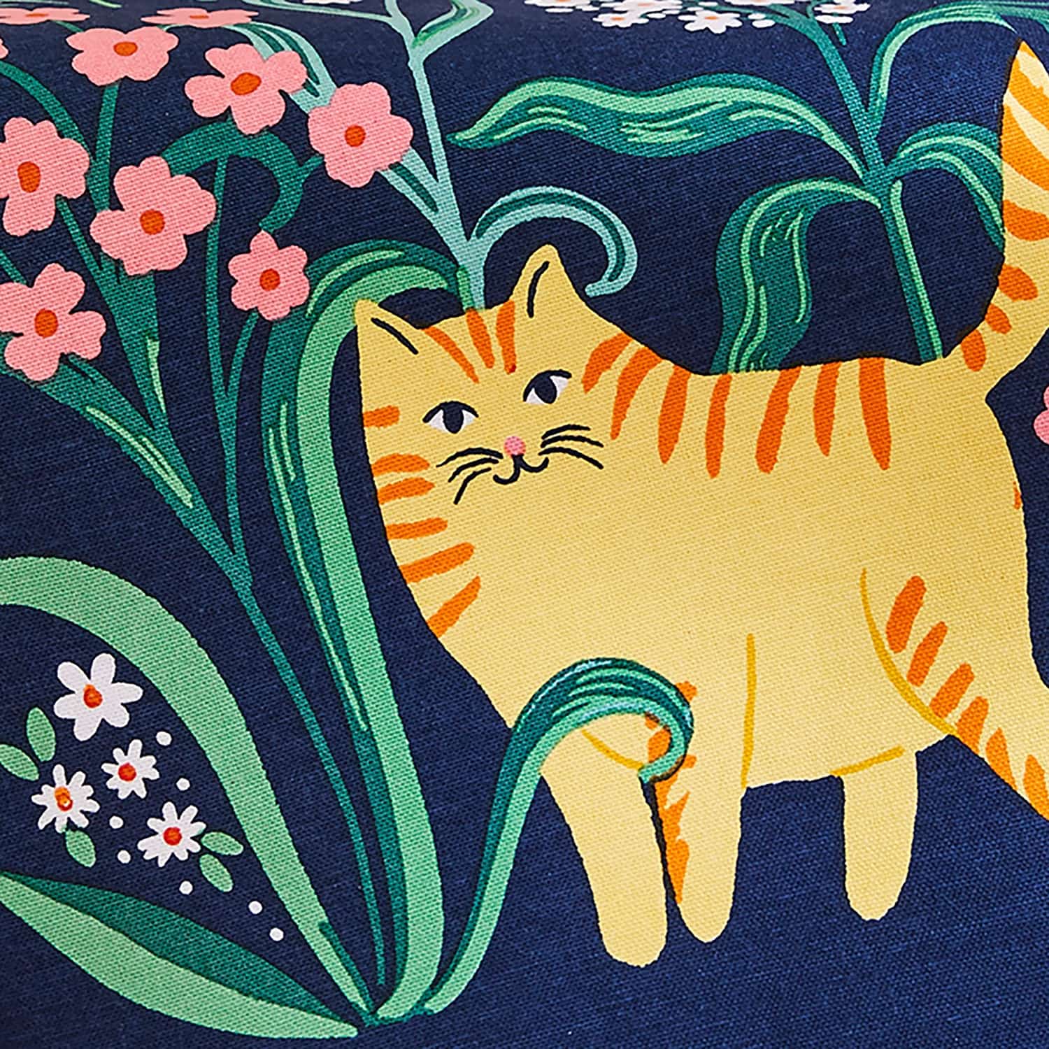 Ulster Weavers Marmalade Meadow Floral Cat Tea Towel - Marmalade Meadow Cotton Tea Towel In Navy 5