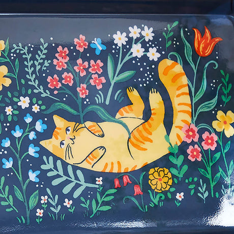Ulster Weavers Marmalade Meadow Floral Cat Scatter Tray - Marmalade Meadow Scatter Tray In Navy 4