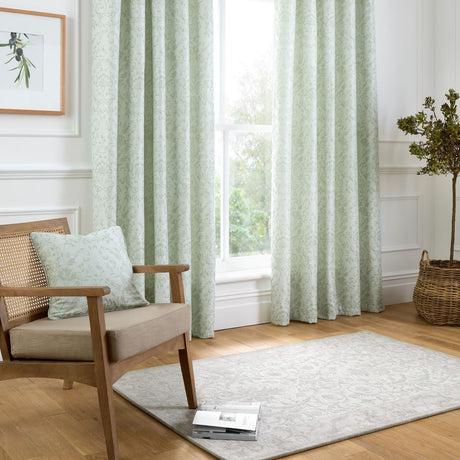Marple Floral Jacquard Cushion Cover 43cm x 43cm - Sage Green - Marple Cushion In Sage Green 43 X 43Cm 2