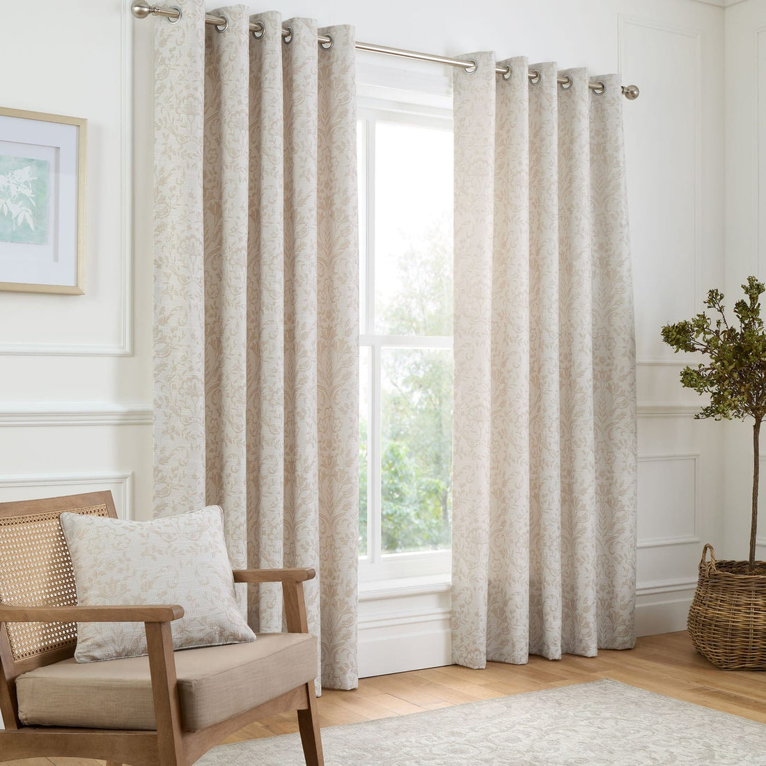 Marple Natural Thermal Eyelet Curtains Jacquard