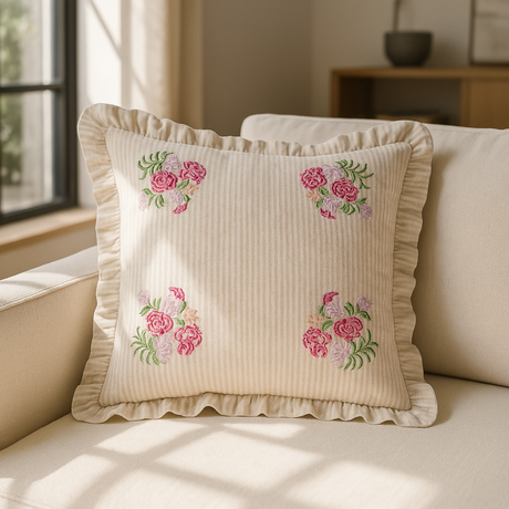 Martha Ruffle Cushion Cover / Filled Cushion 20" x 20" (50cm x 50cm) - Pink