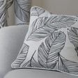 Matteo Leaf Cotton Cushion Cover 43cm x 43cm - Black