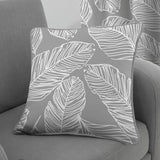 Matteo Leaf Cotton Cushion Cover 43cm x 43cm - Grey
