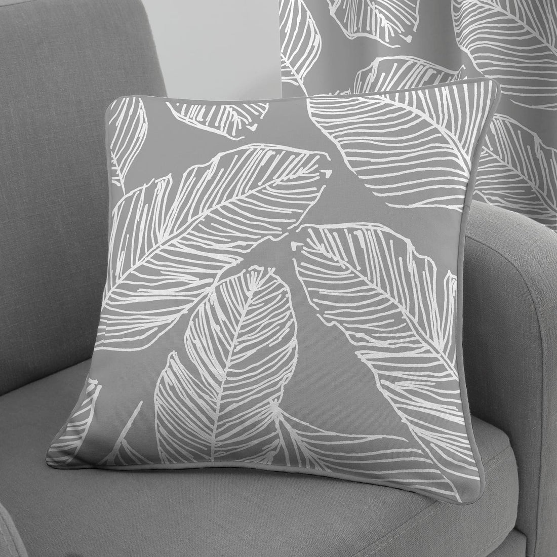 Matteo Filled Scatter Cushion 43cm x 43cm ( 43cm x 43cm ) Grey 100% Cotton