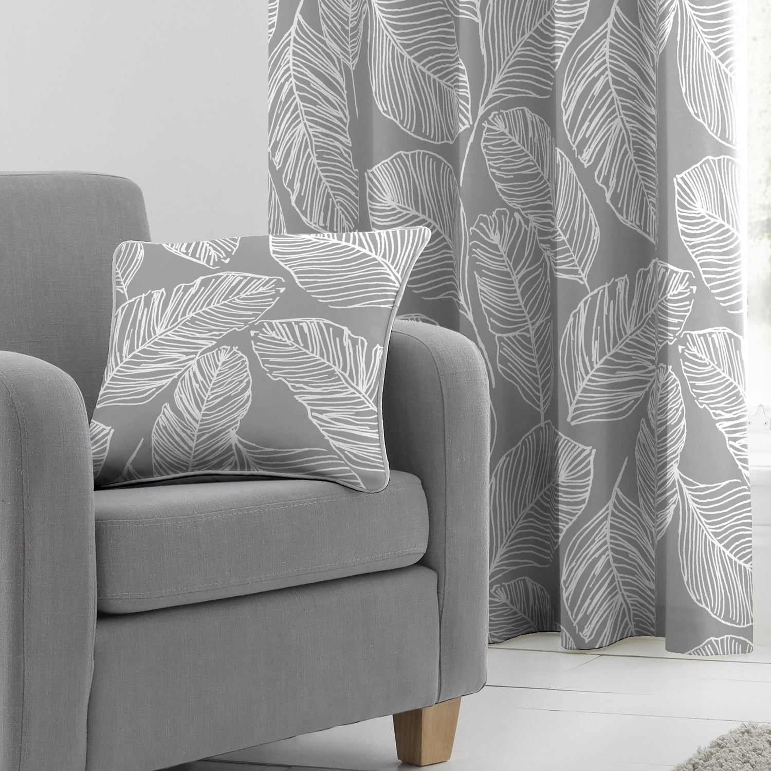 Matteo Filled Scatter Cushion 43cm x 43cm (17" x 17") - Grey - Matteo Cushion In Grey 43 X 43Cm 2