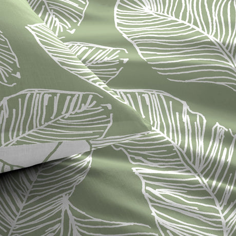 Matteo Easy Care Polycotton Duvet Cover Set - Green - Matteo Duvet Cover Set In Green 2