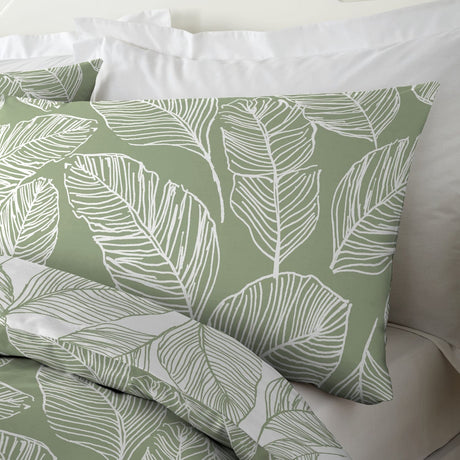 Matteo Easy Care Polycotton Duvet Cover Set - Green - Matteo Duvet Cover Set In Green 3
