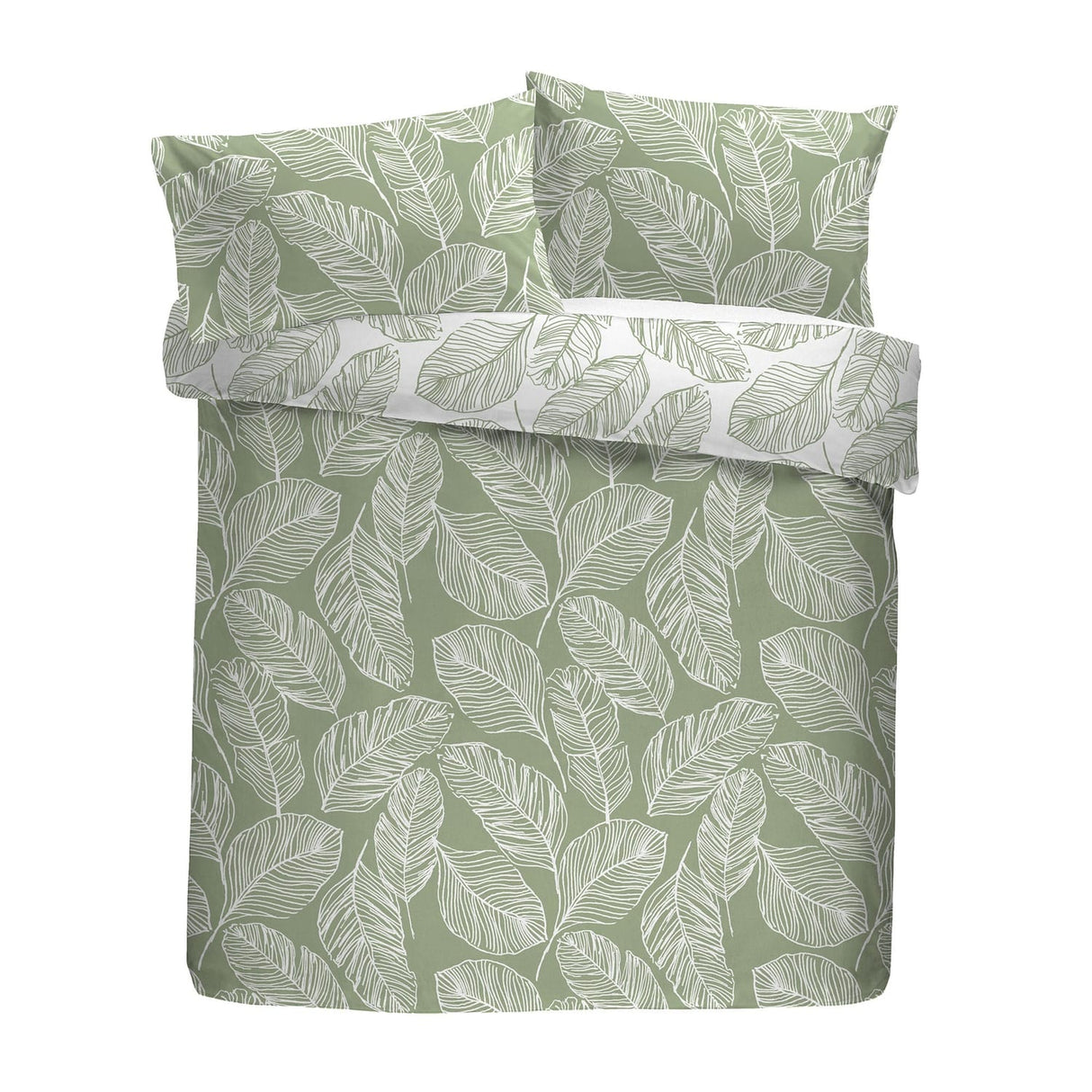 Matteo Easy Care Polycotton Duvet Cover Set - Green - Matteo Duvet Cover Set In Green 5