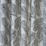 Matteo Leaf Cotton Eyelet Curtains - Black Light Filtering - Matteo Eyelet Curtains In Black 3