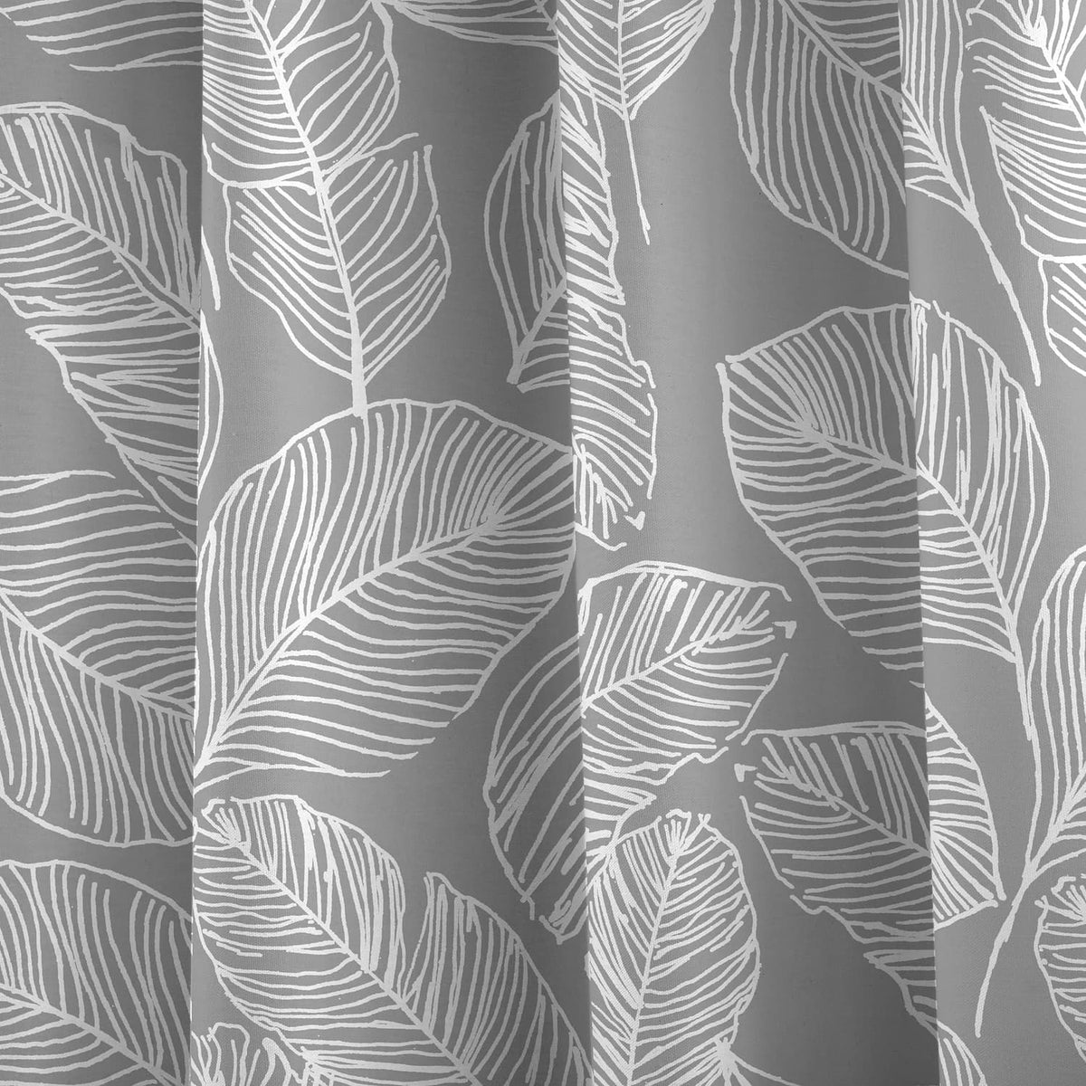 Matteo Leaf Cotton Eyelet Curtains - Grey Light Filtering - Matteo Eyelet Curtains In Grey 3