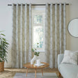 Matteo Leaf Cotton Eyelet Curtains - Natural Light Filtering