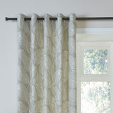 Matteo Leaf Cotton Eyelet Curtains - Natural Light Filtering - Matteo Eyelet Curtains In Natural 2