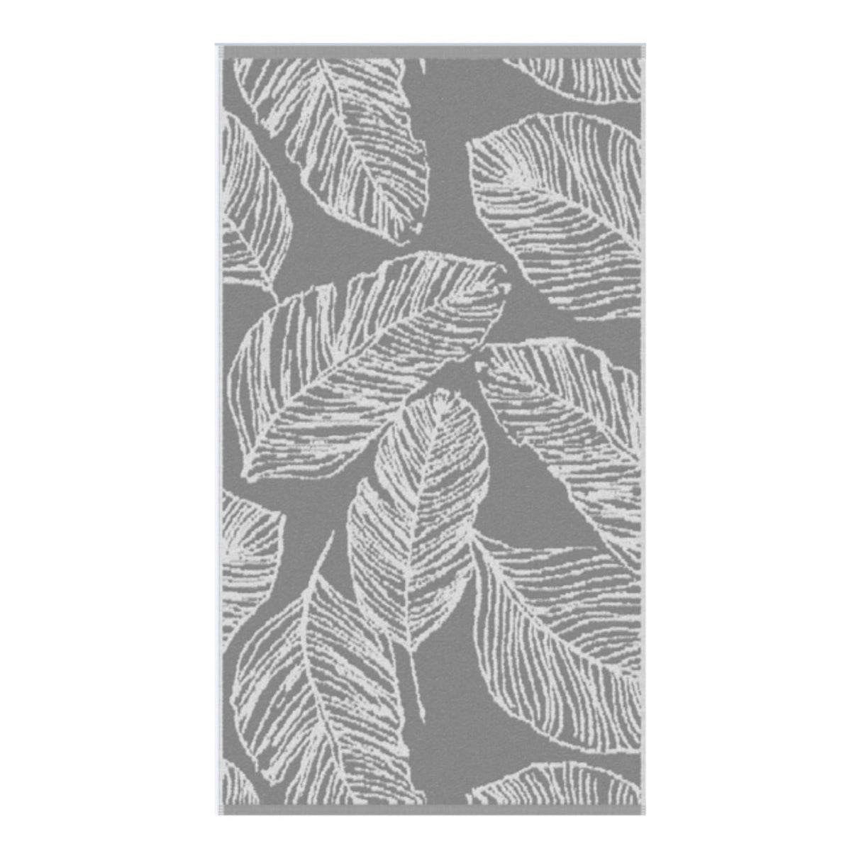 Matteo Leaf Jacquard 550gsm Cotton Bathroom Towel - Grey