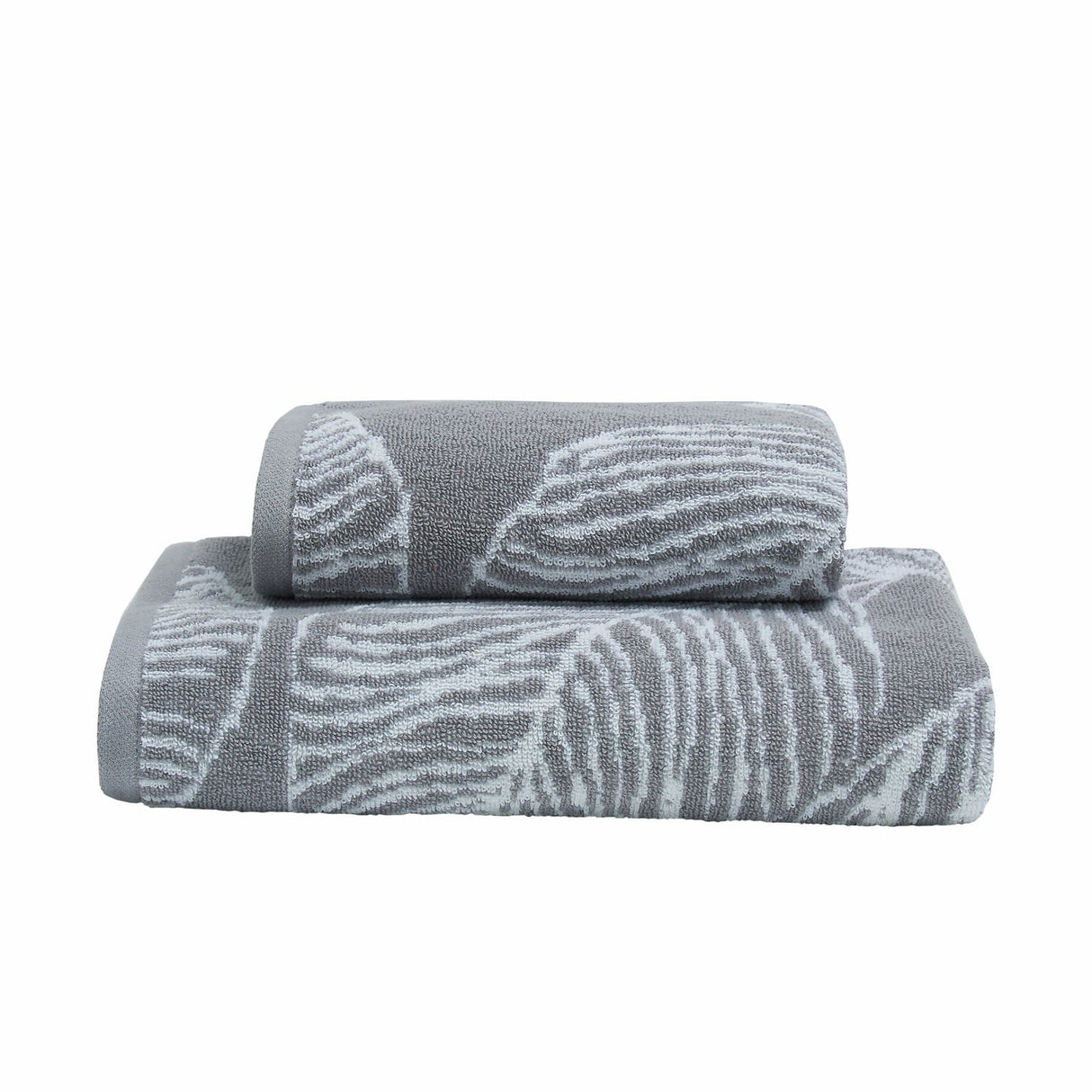 Matteo Leaf Jacquard 550gsm Cotton Bathroom Towel - Grey - Matteo Towels In Grey 3