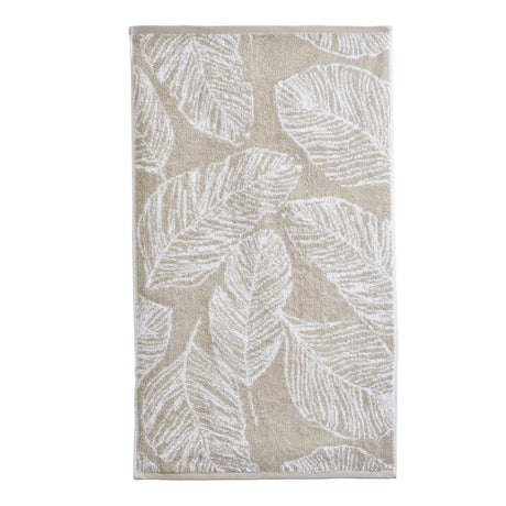 Matteo Leaf Jacquard 550gsm Cotton Bathroom Towel - Natural - Matteo Towels In Natural 2