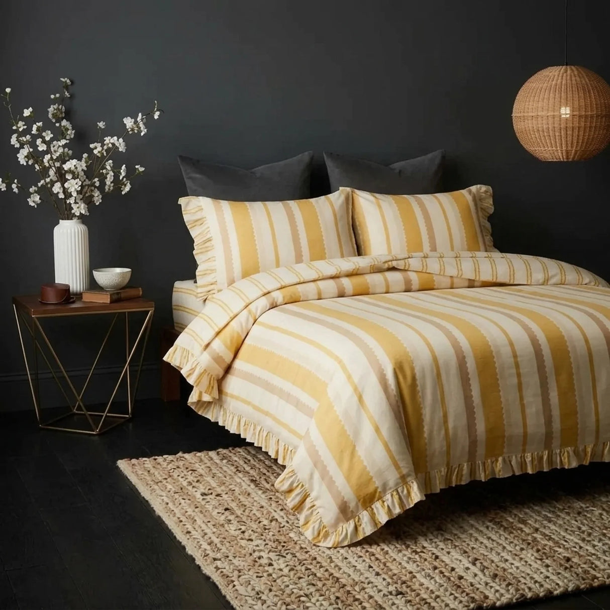 Maya Yellow Duvet Cover Bedding Set-1