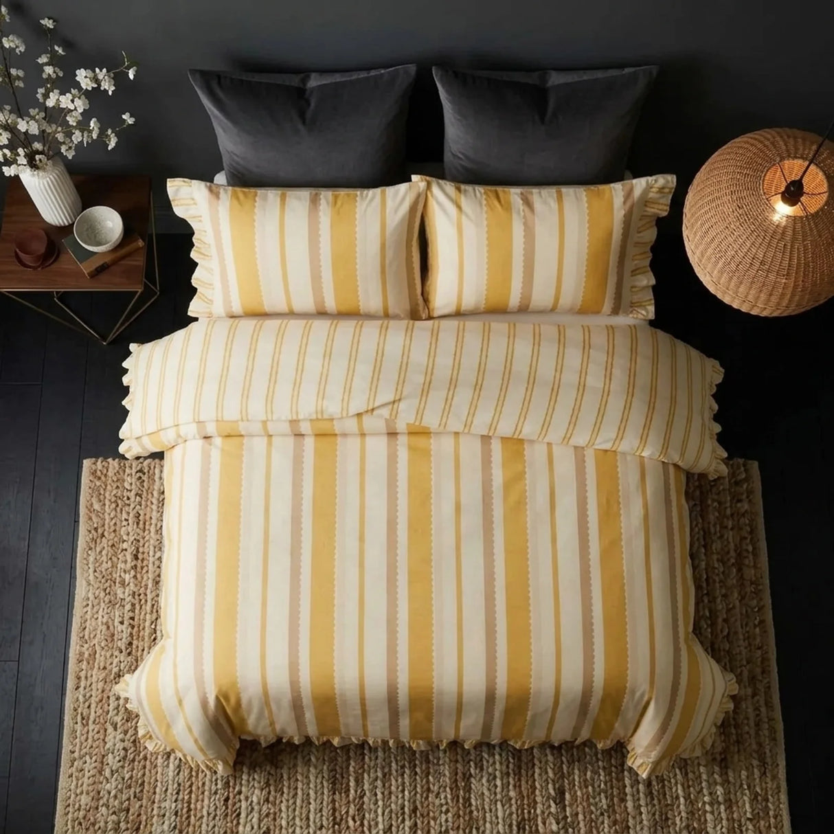 Maya Yellow Duvet Cover Bedding Set-4