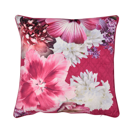 Laurence Llewelyn-Bowen Mayfair Lady Floral Velvet Cushion Cover - Mayfair Lady Cushion In Pink 55 X 55Cm 3