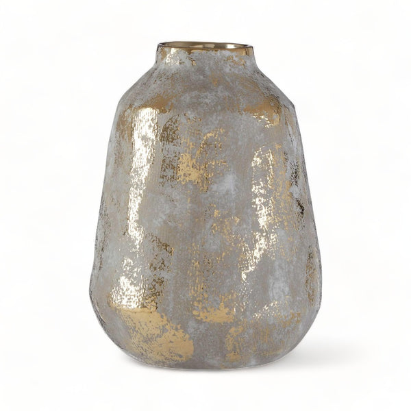 Medium Callie Grey & Gold Ceramic Vase 19cm