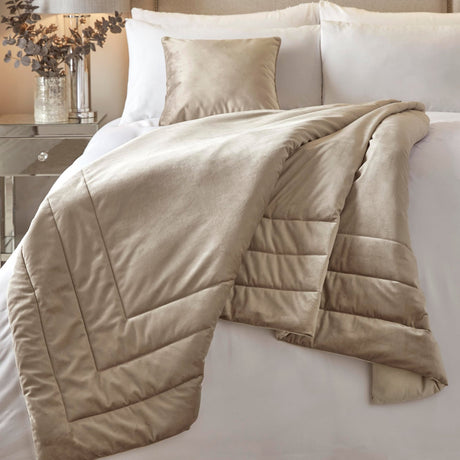Melanie Velvet Bedspread 150cm x 220cm - Melanie Bedspread In Linen 150 X 220Cm 2