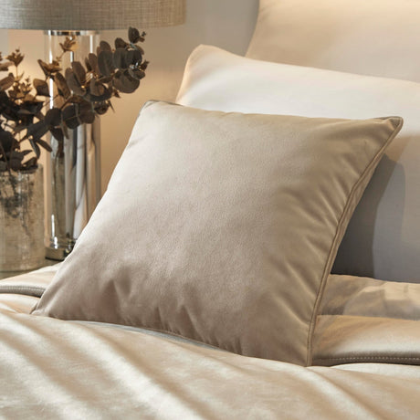 Melanie Velvet Filled Cushion 43cm x 43cm (17" x 17") - Linen - Melanie Cushion In Linen 43 X 43Cm 2