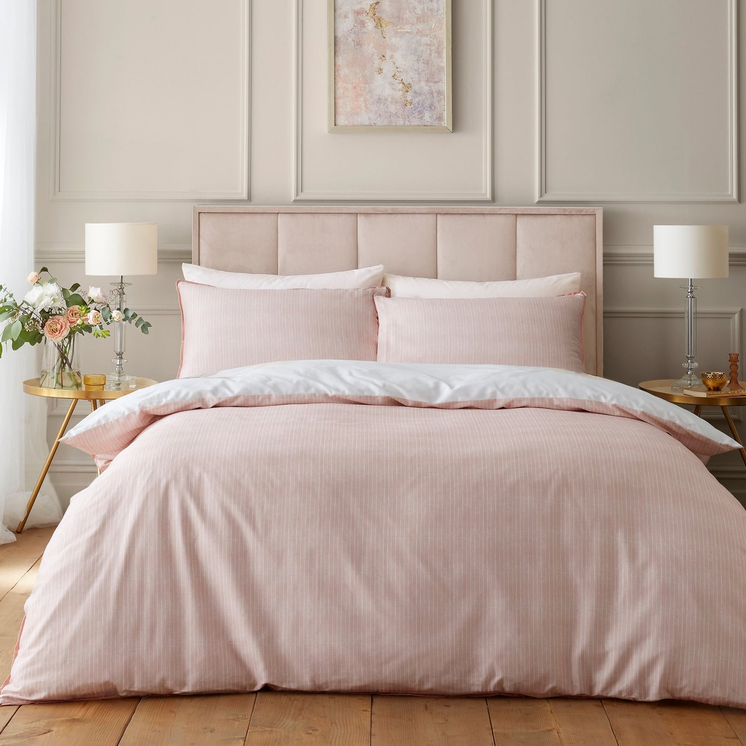 Mia Floral Blooms 100% Cotton 200 Thread Count Duvet Cover Set - Mia Floral Blooms Duvet Cover Set In Natural 4