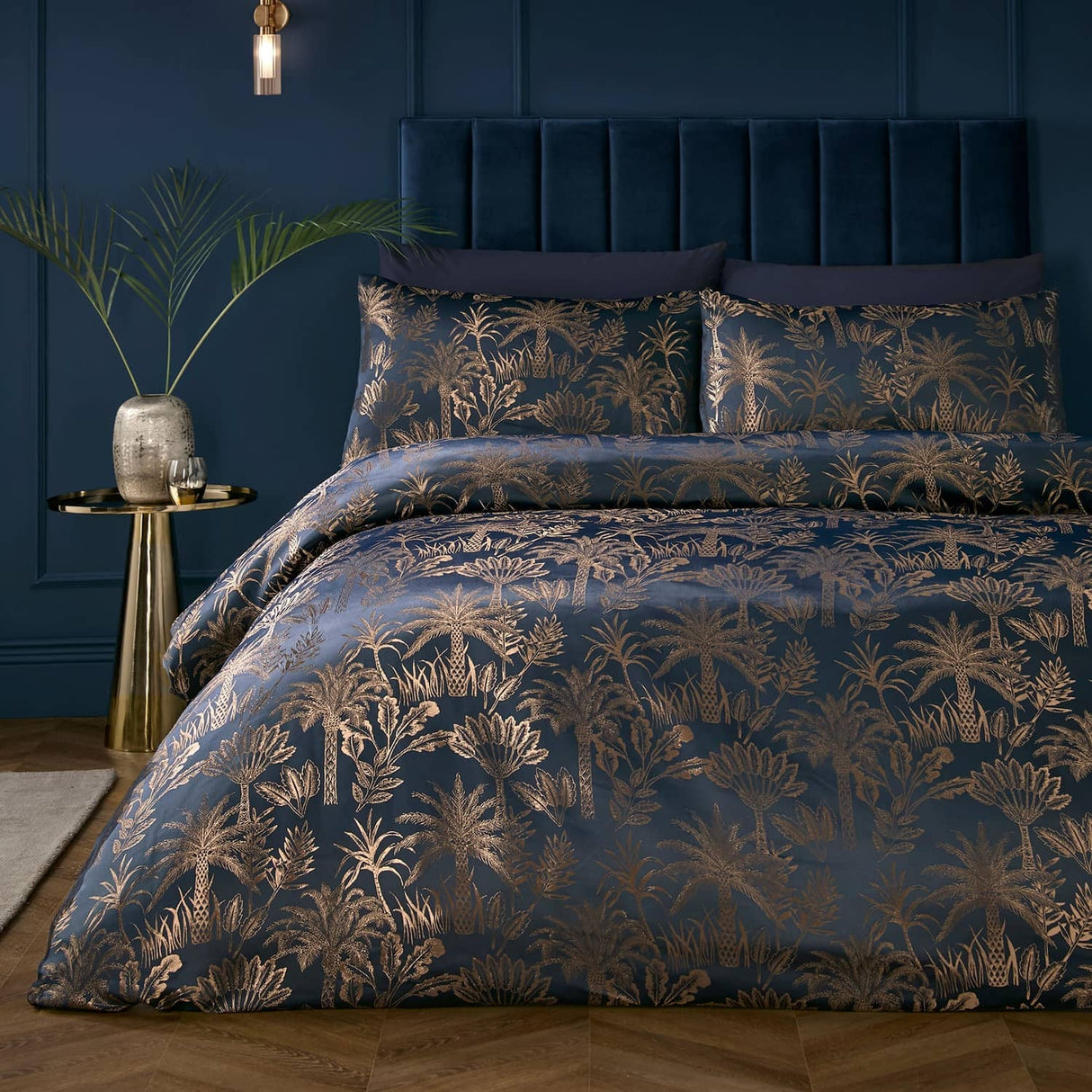 Midnight Palm Navy Duvet Cover Set