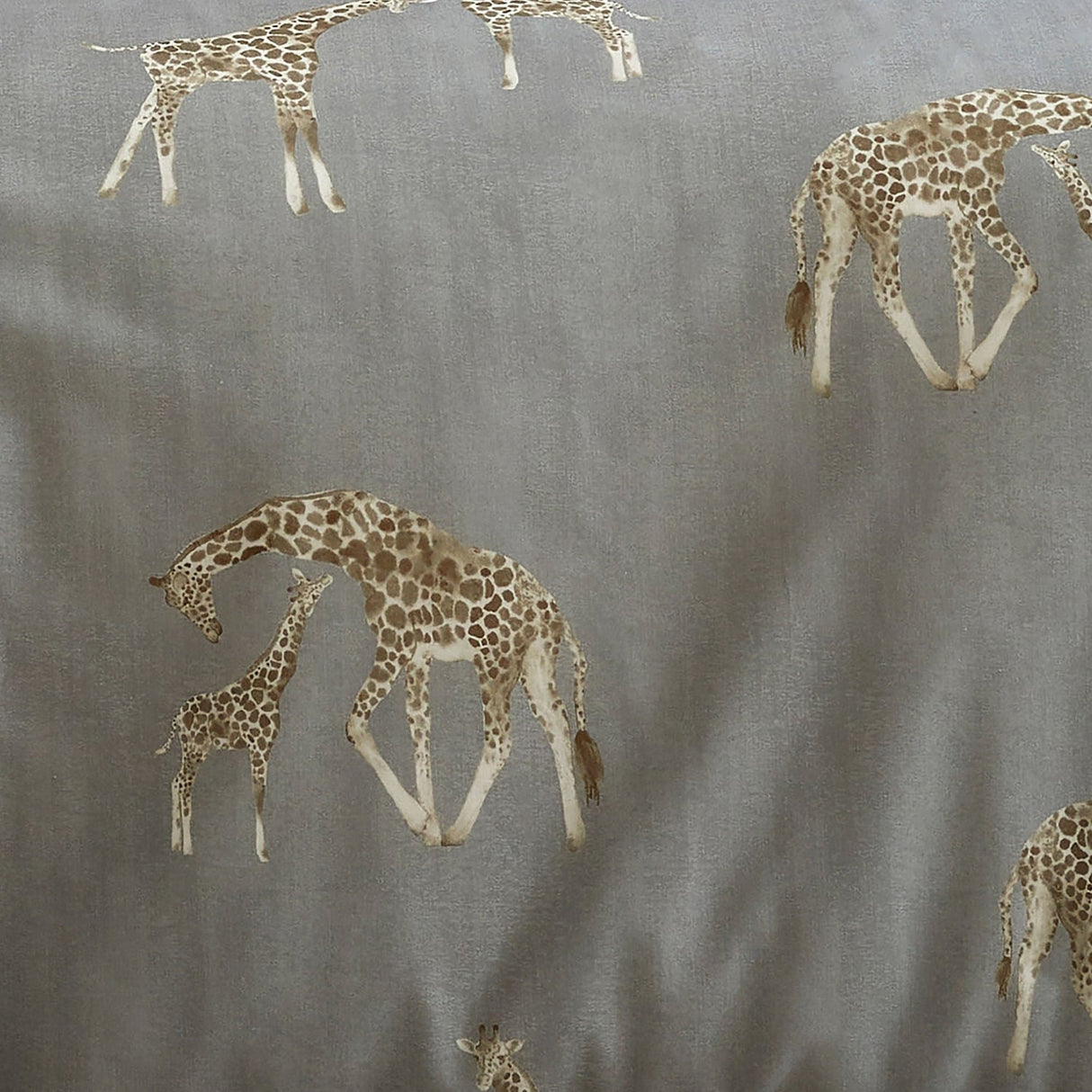 Milo Giraffe Reversible Polycotton Duvet Cover Bedding Set - Grey - Milo Duvet Cover Set In Grey 4