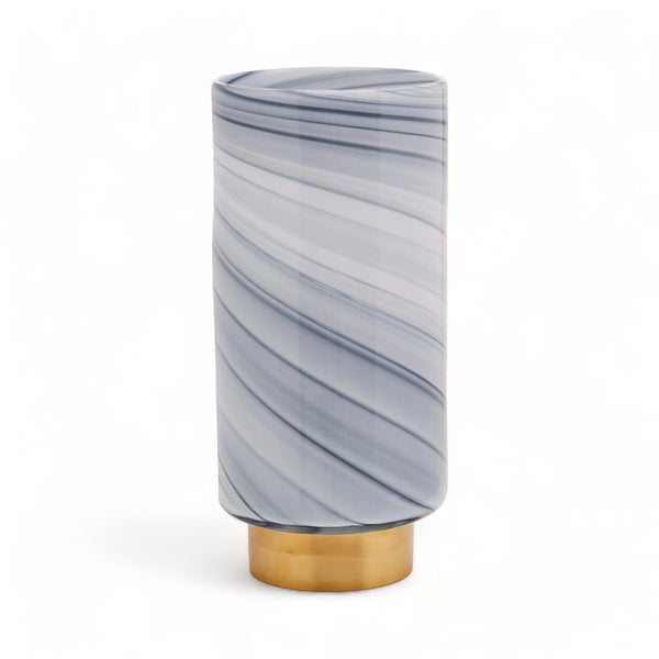 Mira Grey Ripple Effect Tall Glass Vase 32cm