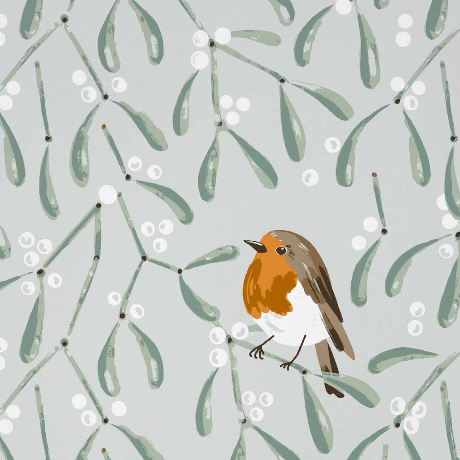 Ulster Weavers Mistletoe & Robin Christmas Recycled Cotton Blend Tea Towel