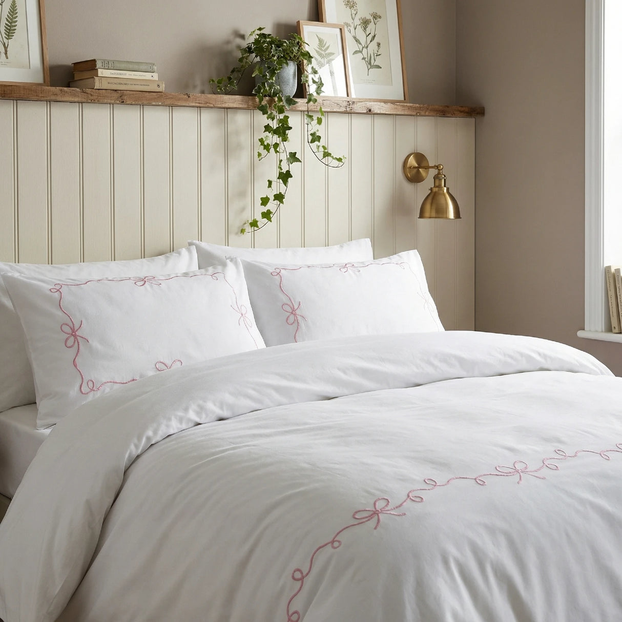 Embroidered Bows Duvet Cover Set 2
