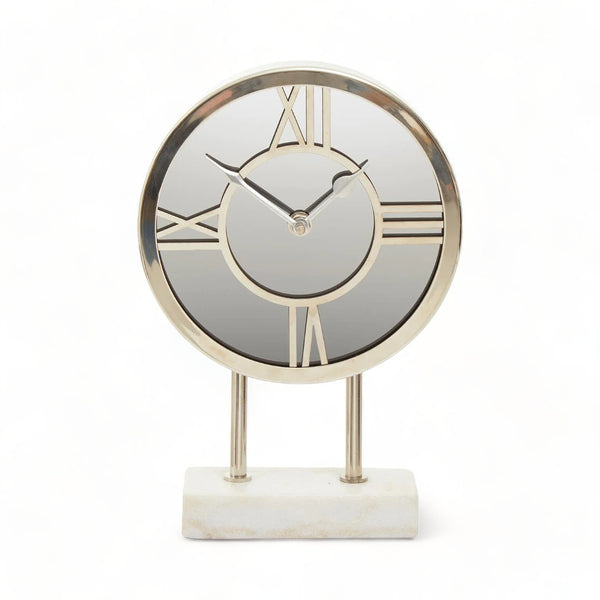 Modern White Marble Base Clock 26cm